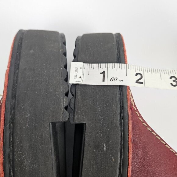 Naot Brick Red Leather Slip On Cap Toe Clog Mule EU 41/US 10 - Picture 5 of 10